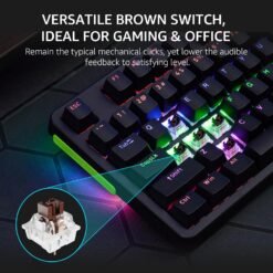 Alternative view of RAPOO V500Pro Mechanical Gaming Keyboard 104 Keys Anti-Ghosting Brown Switches Customizable Rainbow RGB Backlit