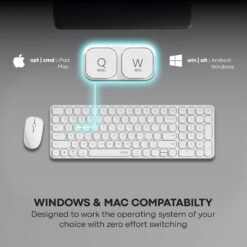 RAPOO 9320M Wireless Keyboard and Mouse Combo Set White Slim Design 99 Keys for Multiple Devices multi-mode wireless connection Bluetooth and 2.4 GHz 8 RAPOO 9320M Wireless Keyboard and Mouse Combo Set White Slim Design 99 Keys for Multiple Devices multi-mode wireless connection Bluetooth and 2.4 GHz - Image 3