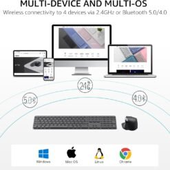 RAPOO 9560M Wireless Keyboard and Mouse Combo Set Blade Series 110-Key Ultra-Thin Keyboard and MT760SE Mouse, Supports 4 Devices Quiet Rechargeable 8 RAPOO 9560M Wireless Keyboard and Mouse Combo Set Blade Series 110-Key Ultra-Thin Keyboard and MT760SE Mouse, Supports 4 Devices Quiet Rechargeable - Image 2
