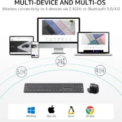 Alternative view of RAPOO 9560M Wireless Keyboard and Mouse Combo Set Blade Series 110-Key Ultra-Thin Keyboard and MT760SE Mouse, Supports 4 Devices Quiet Rechargeable