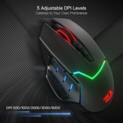 Redragon M690 PRO MIRAGE Wireless RGB Gaming Mouse 8000 DPI Wired/Wireless with Rapid Fire Key, 8 Programmable Buttons, Ergonomic Design - Image 5