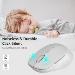 RAPOO M300 Silent Wireless Mouse Light Grey 1600 DPI Sensor Bluetooth and 2.4G Dual Connectivity Multi Device 7 RAPOO M300 Silent Wireless Mouse Light Grey 1600 DPI Sensor Bluetooth and 2.4G Dual Connectivity Multi Device - Image 3