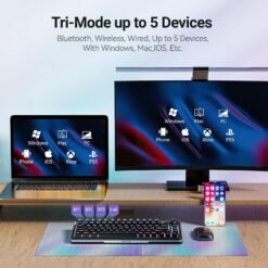 Redragon K708 PRO FLEKACT Tri-Mode RGB Wireless Mechanical Keyboard with Smart OLED Screen and Volume Knob & Pre-Lubed Switches Hot Swappable - Image 3