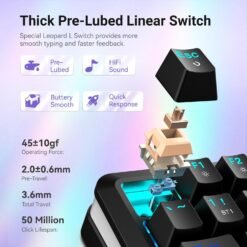 Redragon K708 PRO FLEKACT Tri-Mode RGB Wireless Mechanical Keyboard with Smart OLED Screen and Volume Knob & Pre-Lubed Switches Hot Swappable - Image 4