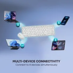 Alternative view of RAPOO 9320M Wireless Keyboard and Mouse Combo Set White Slim Design 99 Keys for Multiple Devices multi-mode wireless connection Bluetooth and 2.4 GHz