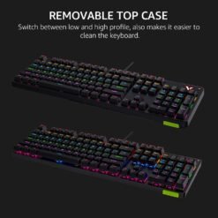 RAPOO V500Pro Mechanical Gaming Keyboard 104 Keys Anti-Ghosting Brown Switches Customizable Rainbow RGB Backlit - Image 4