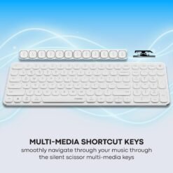 RAPOO 9320M Wireless Keyboard and Mouse Combo Set White Slim Design 99 Keys for Multiple Devices multi-mode wireless connection Bluetooth and 2.4 GHz 9 RAPOO 9320M