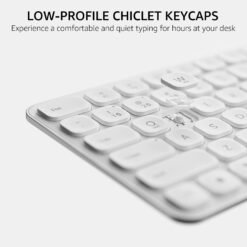 RAPOO E9050L Multi-Device Wireless Compact Keyboard White Blade-Series 78-Key Ultra-Slim with Bluetooth and USB-C Rechargeable Support 4 Devices 10 RAPOO E9050L Multi-Device Wireless Compact Keyboard White Blade-Series 78-Key Ultra-Slim with Bluetooth and USB-C Rechargeable Support 4 Devices - Image 4
