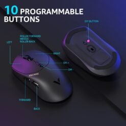 RAPOO VT1 Pro Max Wireless Gaming Mouse Black 8K Wired 4K Wireless Polling Rate 30000 Dpi Qi Wireless Charging with 9 Programmable Buttons Pro Sensor - Image 6