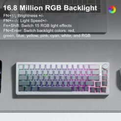 E-YOOSO Z-68 Tri-Mode Wireless 65% Mechanical Gaming Keyboard Gradient Gray RGB 68 Keys Hot Swappable Silver Wood Switches 11 E-YOOSO Z-68 Tri-Mode Wireless 65% Mechanical Gaming Keyboard Gradient Gray RGB 68 Keys Hot Swappable Silver Wood Switches - Image 4