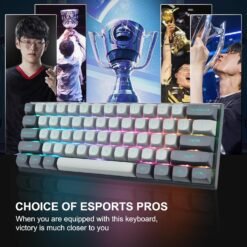 E-YOOSO HZ-61 Rapid Trigger Wired Gaming Keyboard 60% RGB with 8K Hz Polling Rate Red Magnetic Switches and Adjustable Actuation Grey - Image 3