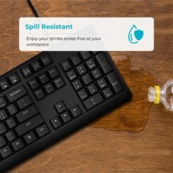 RAPOO NK1900 Wired USB Keyboard with Spill Resistant, Laser Carved Keycap Black - Image 3