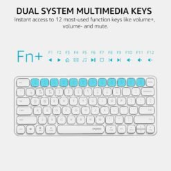 RAPOO E9050L Multi-Device Wireless Compact Keyboard White Blade-Series 78-Key Ultra-Slim with Bluetooth and USB-C Rechargeable Support 4 Devices 11 RAPOO E9050L Multi-Device Wireless Compact Keyboard White Blade-Series 78-Key Ultra-Slim with Bluetooth and USB-C Rechargeable Support 4 Devices - Image 5