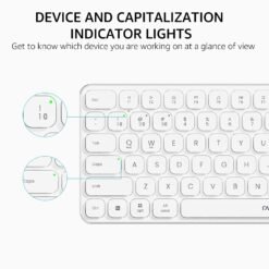 RAPOO E9050L Multi-Device Wireless Compact Keyboard White Blade-Series 78-Key Ultra-Slim with Bluetooth and USB-C Rechargeable Support 4 Devices 12 RAPOO E9050L Multi-Device Wireless Compact Keyboard White Blade-Series 78-Key Ultra-Slim with Bluetooth and USB-C Rechargeable Support 4 Devices - Image 6