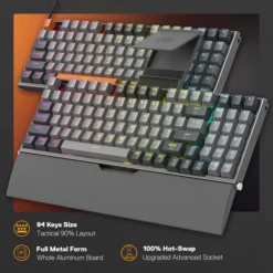 Redragon K648 OLAF 90% Wired Mechanical Gaming Keyboard RGB with Wrist Rest 94 Keys 100% Hot Swappable Metal Design with Extra Space and ESC Key 11 Redragon K648 OLAF 90% Wired Mechanical Gaming Keyboard RGB with Wrist Rest 94 Keys 100% Hot Swappable Metal Design with Extra Space and ESC Key - Image 4