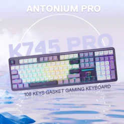 Redragon K745 PRO ANTONIUM Wireless Gaming Keyboard Purple Tri-Mode Connectivity with Custom Linear Mint Mambo Switch - Image 6