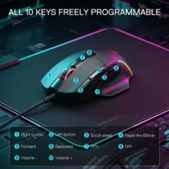 Redragon M925 VIPER Wired RGB Gaming Mouse 24000Dpi with 10 Programmable Buttons with Extra Rapid Fire Button 10 Redragon M925 VIPER Wired RGB Gaming Mouse 24000Dpi with 10 Programmable Buttons with Extra Rapid Fire Button - Image 4