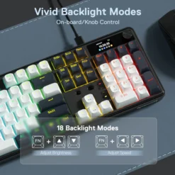 Alternative view of Redragon K761 PRO WYVERN Wireless Gaming Keyboard Abyssal Blue with LCD Control Display Tri-Mode Connectivity with Custom Linear Mint Mambo Switch