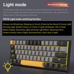 Alternative view of E-YOOSO Z-11 Wired 60% Mechanical Gaming RGB Blue Switches Black Grey Switch 61 Keys Hot Swappable