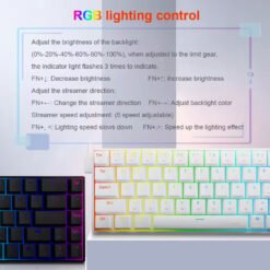 Alternative view of E-YOOSO Z-686 RGB 65% Wired Mechanical Keyboard White 68 Keys Hot Swappable Red Switches