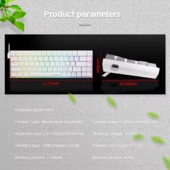E-YOOSO Z-686 RGB 65% Wired Mechanical Keyboard White 68 Keys Hot Swappable Red Switches 9 E-YOOSO Z-686