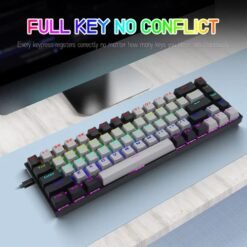 Alternative view of E-YOOSO Z-686 RGB 65% Wired Mechanical Keyboard Grey Black 68 Keys Hot Swappable Red Switches