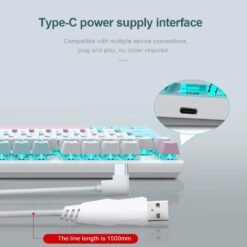 E-YOOSO Z-19 Wired Mechanical Keyboard Single Light Compact 94 Keys Hot Swappable Blue White with Red Switches 8 E-YOOSO Z-19 Wired Mechanical Keyboard Single Light Compact 94 Keys Hot Swappable Blue White with Red Switches - Image 3
