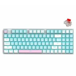 Alternative view of E-YOOSO Z-19 Wired Mechanical Keyboard Single Light Compact 94 Keys Hot Swappable Blue White with Red Switches