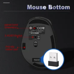E-YOOSO X-45 Tri-Mode Wireless Vertical Mouse Black 4800Dpi BT 2.4G and Wired Connectivity Supported 11 E-YOOSO X-45