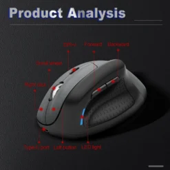 E-YOOSO X-45 Tri-Mode Wireless Vertical Mouse Black 4800Dpi BT 2.4G and Wired Connectivity Supported 9 E-YOOSO X-45 Tri-Mode Wireless Vertical Mouse Black 4800Dpi BT 2.4G and Wired Connectivity Supported - Image 4