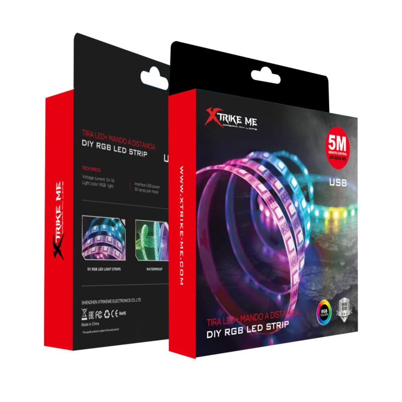 Xtrike Me HT-5050-B5 5 Meter Bluetooth V4.2 RGB Led Strip 5050 with App Control LED RGB Strip FOR Gaming PC, Desk and Casing Decor 8 Xtrike Me HT-5050-B5
