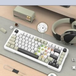 E-YOOSO Z-82 Tri-Mode Wireless 75% Gaming RGB Mechanical Keyboard Hot Swappable with Five-Layer Padding & Knob, Bluetooth/2.4GHz/USB-C, White Grey 12 E-YOOSO Z-82 Tri-Mode Wireless 75% Gaming RGB Mechanical Keyboard Hot Swappable with Five-Layer Padding & Knob, Bluetooth/2.4GHz/USB-C, White Grey - Image 6