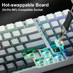 E-YOOSO Z-99 Tri-Mode Wireless Mechanical RGB Gaming Keyboard 99 Keys Silver Wood Hot Swappable Switches Gasket Design Gradient Grey 10 E-YOOSO Z-99 Tri-Mode Wireless Mechanical RGB Gaming Keyboard 99 Keys Silver Wood Hot Swappable Switches Gasket Design Gradient Grey - Image 4
