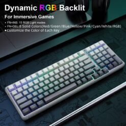 E-YOOSO Z-99 Tri-Mode Wireless Mechanical RGB Gaming Keyboard 99 Keys Silver Wood Hot Swappable Switches Gasket Design Gradient Grey 12 E-YOOSO Z-99 Tri-Mode Wireless Mechanical RGB Gaming Keyboard 99 Keys Silver Wood Hot Swappable Switches Gasket Design Gradient Grey - Image 6