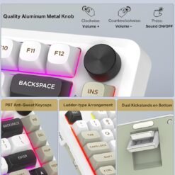 E-YOOSO Z-82 Tri-Mode Wireless 75% Gaming RGB Mechanical Keyboard Hot Swappable with Five-Layer Padding & Knob, Bluetooth/2.4GHz/USB-C, White Grey 13 E-YOOSO Z-82 Tri-Mode Wireless 75% Gaming RGB Mechanical Keyboard Hot Swappable with Five-Layer Padding & Knob, Bluetooth/2.4GHz/USB-C, White Grey - Image 7