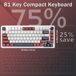 E-YOOSO Z-82 Wired 75% RGB Mechanical Gaming Keyboard, Creamy Sound, Hot Swappable Pre-lubed Linear Switches, Gasket Structure, Knob Control White Red 14 E-YOOSO Z-82 Wired 75% RGB Mechanical Gaming Keyboard, Creamy Sound, Hot Swappable Pre-lubed Linear Switches, Gasket Structure, Knob Control White Red - Image 7