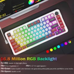 E-YOOSO Z-82 Wired 75% RGB Mechanical Gaming Keyboard, Creamy Sound, Hot Swappable Pre-lubed Linear Switches, Gasket Structure, Knob Control White Red 13 E-YOOSO Z-82 Wired 75% RGB Mechanical Gaming Keyboard, Creamy Sound, Hot Swappable Pre-lubed Linear Switches, Gasket Structure, Knob Control White Red - Image 6
