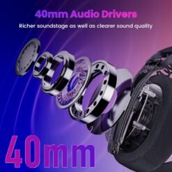 Redragon H888 LUCE Tri-Mode Wireless Gaming Headset with 7.1 Surround Sound 168G Lightweight Design with Detachable Mic Soft Memory Foam Black 9 Redragon H888