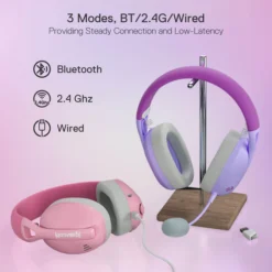 Redragon H848 IRE Pro Bluetooth Wireless Gaming Headset Pink Lightweight 7.1 Surround Sound Multi Platforms for PC, PS5/4/3, Switch, Mobile 13 Redragon H848 IRE Pro Bluetooth Wireless Gaming Headset Pink Lightweight 7.1 Surround Sound Multi Platforms for PC, PS5/4/3, Switch, Mobile - Image 7