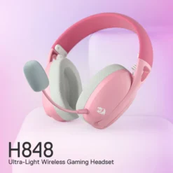Alternative view of Redragon H848 IRE Pro Bluetooth Wireless Gaming Headset Pink Lightweight 7.1 Surround Sound Multi Platforms for PC, PS5/4/3, Switch, Mobile