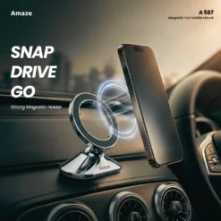 Alternative view of Amaze A587 Zinc Alloy Magnetic Car Mobile Holder with 360° Rotation