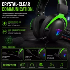 JeDEL GH818 USB RGB Wired Gaming Headset with Virtual 7.1 Surround Sound, 50mm Drivers, Noise-Reducing Microphone - Image 4