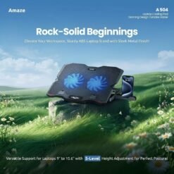 Amaze A504 Gaming Dual Fan Laptop Cooling Pad with Phone Holder 2 USB Ports for Convenient Connectivity 9 Amaze A504