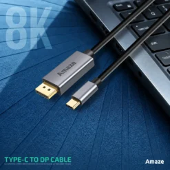 Alternative view of Amaze A146 Type-C to DP Cable 8K 60Hz and 2K 240Hz 2 Meter Type-C DisplayPort Cable for Gaming and Professional Monitors