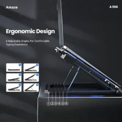 Amaze A506 Laptop Cooling Pad Stand with 6 Fans and Adjustable Height 2 USB Ports 11 Amaze A506