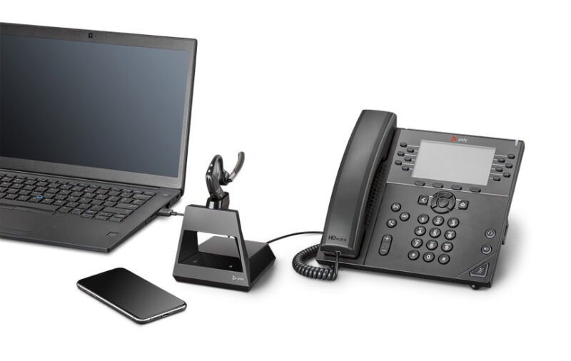 Poly Voyager 5200 Office Bluetooth Headset 2-Way Base, USB-C for Call Centers and Video Calls 8 voyager 5200 office two way