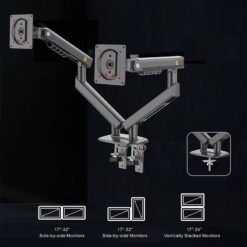 NB A5C SmooVex™ Dual Monitor Arm Mount, Monitor Stand fits up to 32 Inch with Mechanical Spring Monitor Arm, VESA 75/100 mm 9 NB A5C SmooVex™ Dual Monitor Arm Mount, Monitor Stand fits up to 32 Inch with Mechanical Spring Monitor Arm, VESA 75/100 mm - Image 4