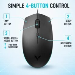 RAPOO V11S Optical Wired RGB Gaming 1600DPI Ergonomic Design 7 RAPOO V11S Optical Wired RGB Gaming 1600DPI Ergonomic Design - Image 3