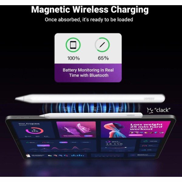 UGREEN LP653 Smart Stylus Pen for iPad with Magnetic Wireless Charging Tilt Function, Full-Screen Palm Rejection, 15910 3 UGREEN LP653 Smart Stylus Pen for iPad with Magnetic Wireless Charging Tilt Function, Full-Screen Palm Rejection, 15910 - Image 3