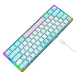 E-YOOSO Z-11T Blue Light with RGB Side Light 61 Keys Mechanical Gaming Keyboard White Blue with Blue Switch - Image 3